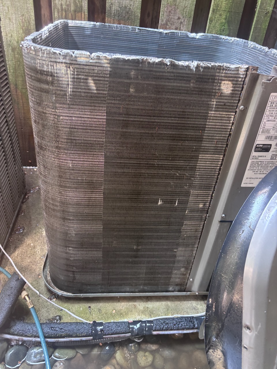 Outdoor air-conditioning condenser after cleaning